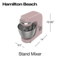 Hamilton Beach 4 Quart Stand Mixer for Kitchen, 7 Speeds, Tilt Head, Dough Hook, Whisk & Flat Beater, White